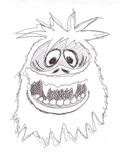 abominable snowman rudolph drawing